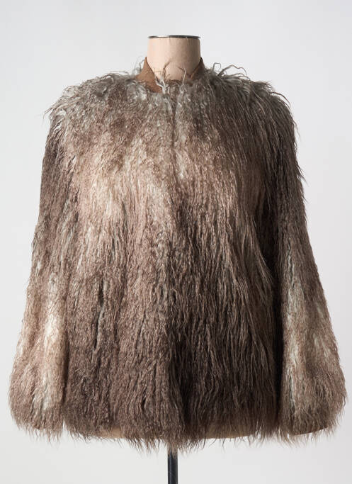 Manteau court marron IMPREVU pour femme