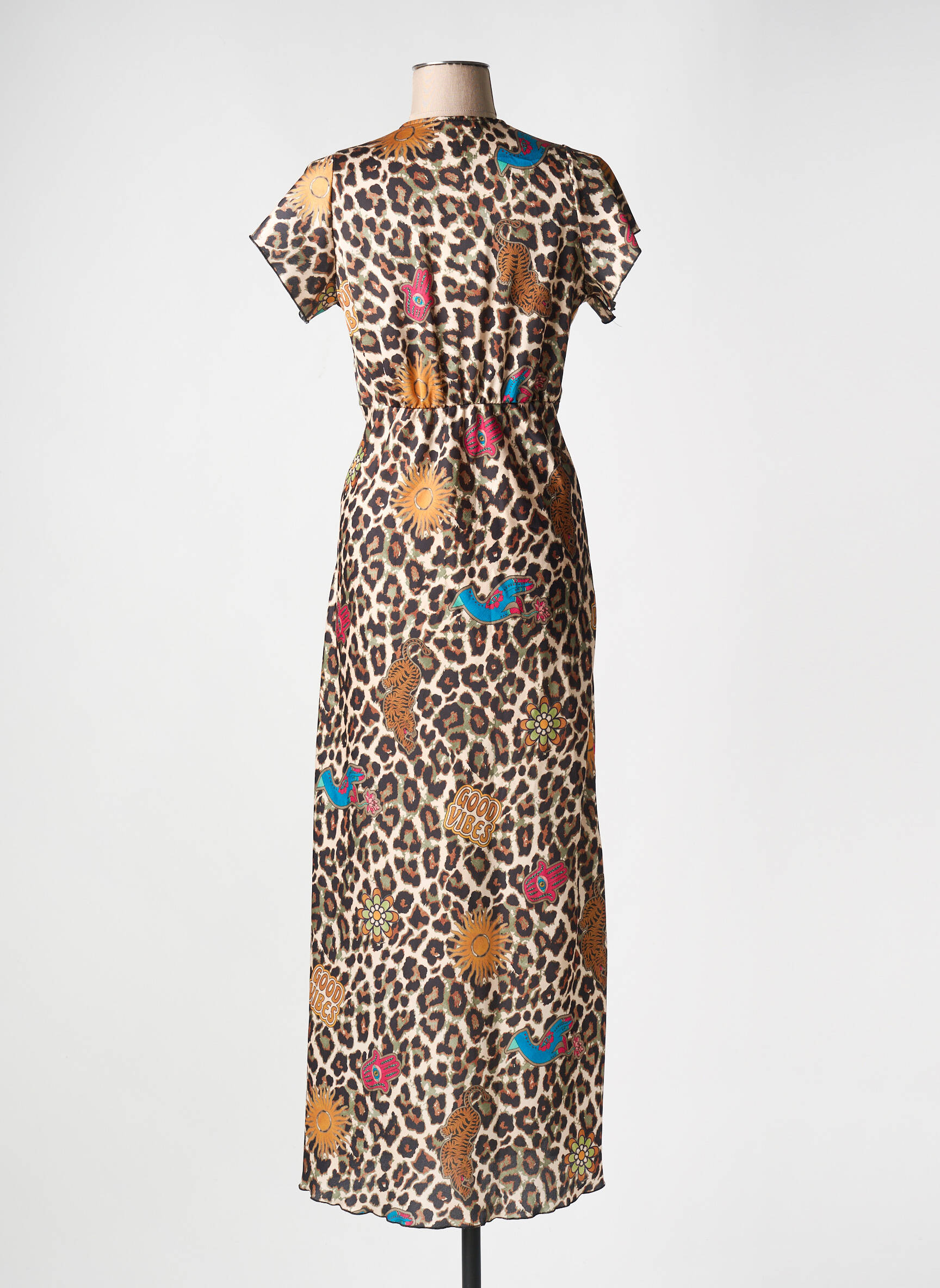 Robe Longue Manches Courtes Marron Holly Joey Femme 2569868