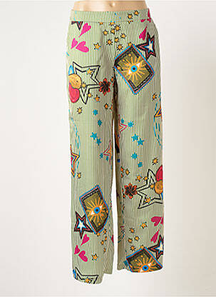 Pantalon large tissage crêpe taille normale vert SCARLET ROOS femme
