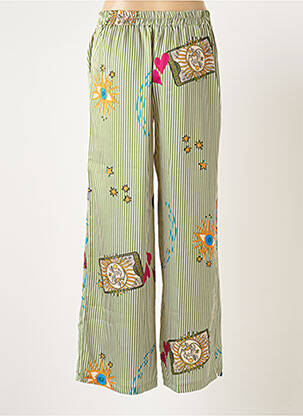 Pantalon large tissage crêpe taille normale vert SCARLET ROOS femme