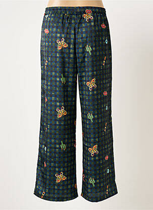 Pantalon large tissage crêpe taille normale bleu VIE TA VIE femme
