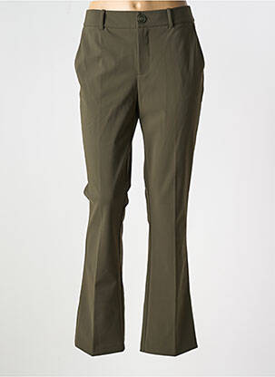 Pantalon flare fermeture zippée sous rabat avec crochet taille haute vert MOS MOSH femme