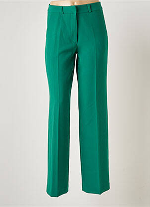 Pantalon droit taille à pinces taille haute vert OPULLENCE femme