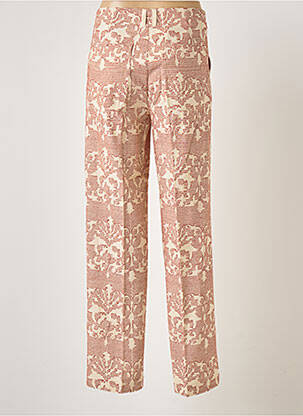 Pantalon droit tissage popeline taille normale beige MAMOUCHKA femme