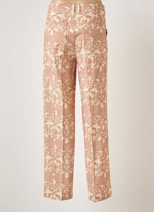 Pantalon droit tissage popeline taille normale beige MAMOUCHKA femme