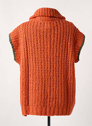Pull coupe cintrée manches courtes orange BALANCE TON PULL femme