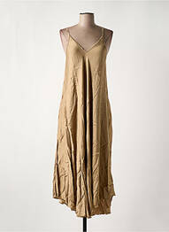 Robe mi-longue coupe fluide sans manche beige NINETTE femme
