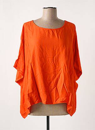 Blouse tissage popeline manches courtes orange NINETTE femme