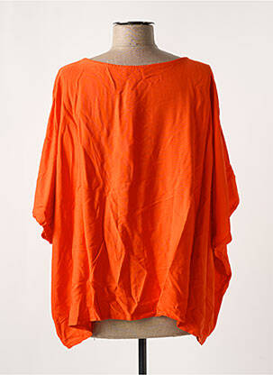 Blouse tissage popeline manches courtes orange NINETTE femme