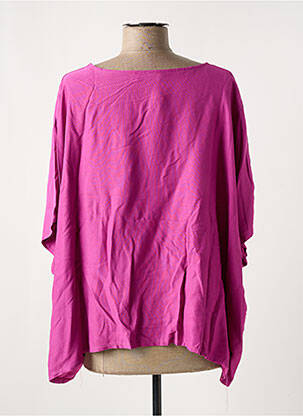 Blouse tissage popeline manches courtes violet NINETTE femme