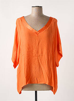 Blouse tissage crêpe manches courtes orange NINETTE femme