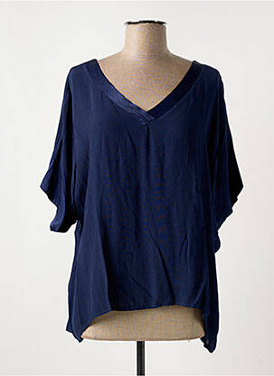 Blouse manches courtes manches courtes bleu NINETTE femme