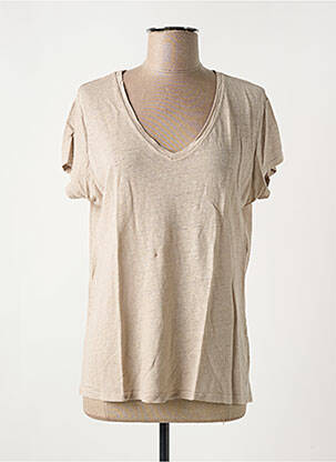 T-shirt col v manches courtes gris NINETTE femme