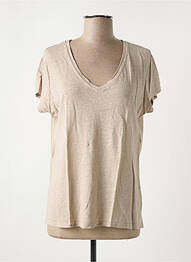 T-shirt col v manches courtes gris NINETTE femme