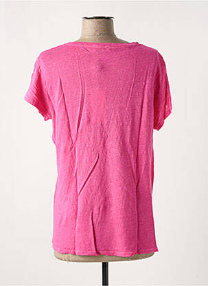 T-shirt col v manches courtes rose NINETTE femme