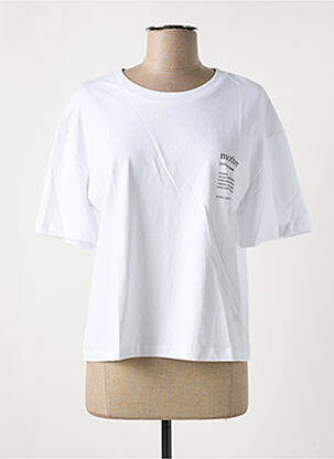 T-shirt sérigraphie floquée manches courtes blanc NINETTE femme
