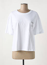 T-shirt sérigraphie floquée manches courtes blanc NINETTE femme