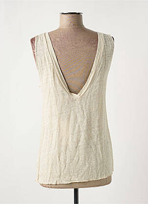Débardeur coupe cintrée sans manche beige NINETTE femme