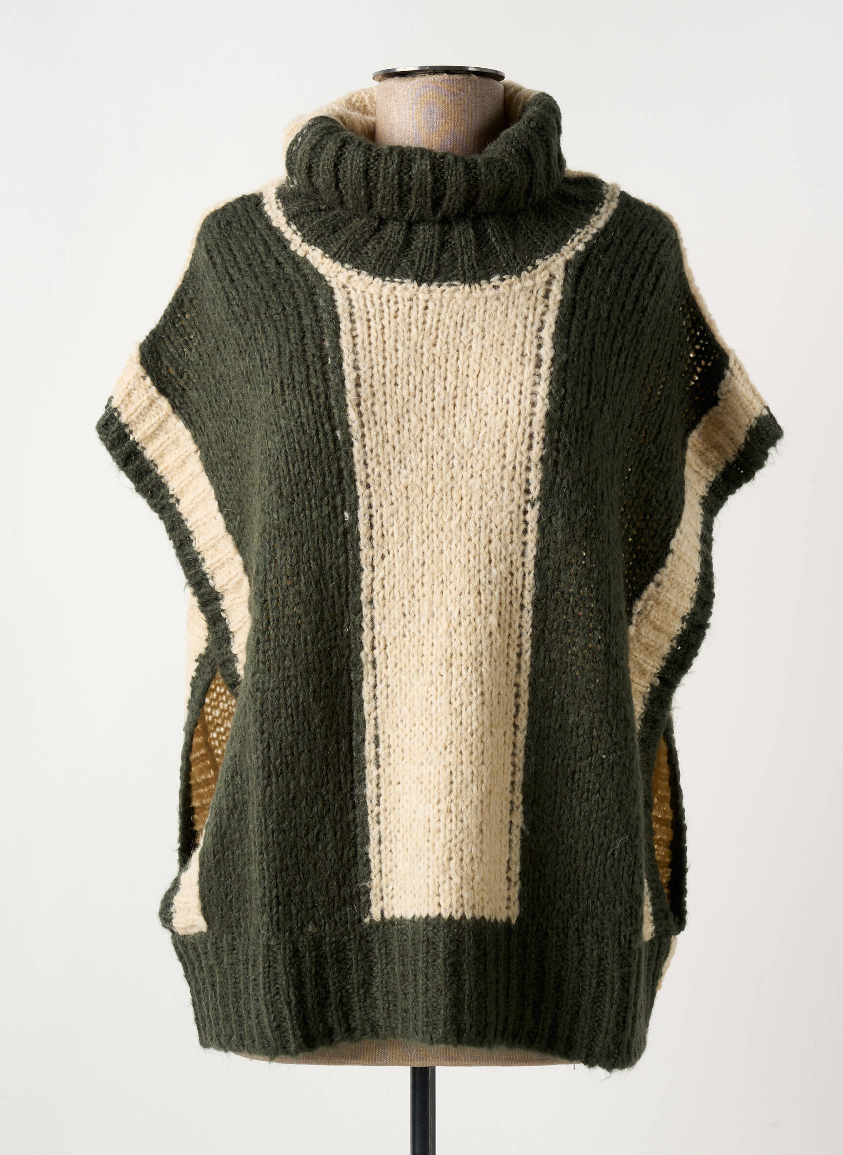 Pull Col Roulé Long Pour Femme - Taille Unique 34/36/38, Noir, Matière Acrylique, Neuf Avec étiquette