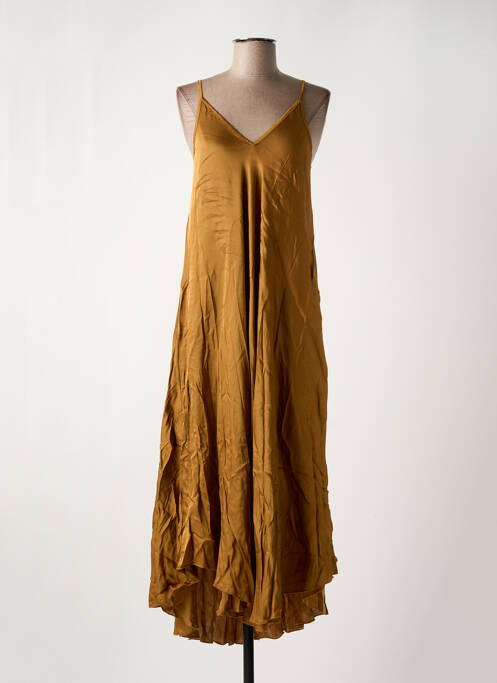 Robe mi-longue marron NINETTE pour femme