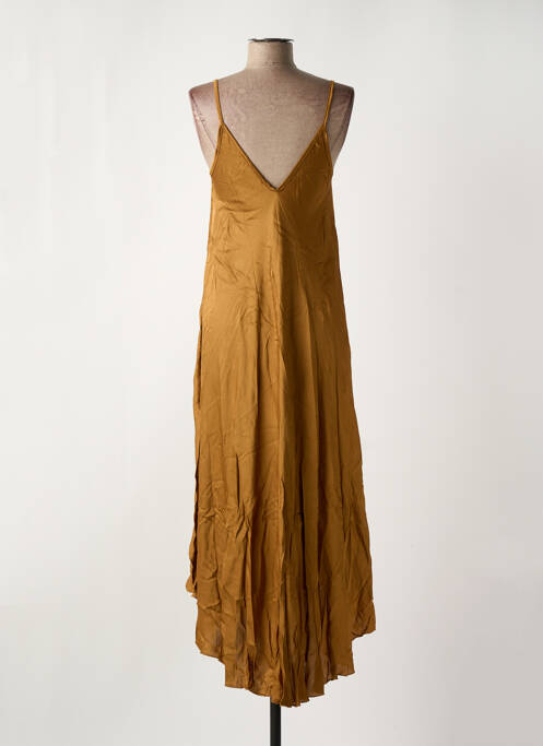 Robe mi-longue marron NINETTE pour femme