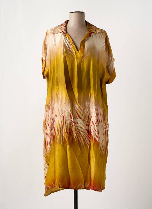 Robe mi-longue marron NINETTE pour femme