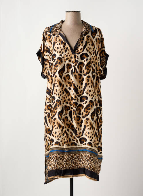 Robe mi-longue marron NINETTE pour femme