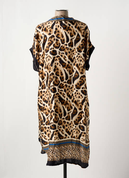 Robe mi-longue marron NINETTE pour femme