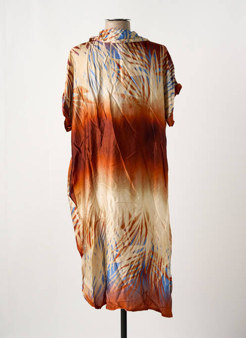 Robe mi-longue marron NINETTE femme