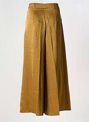 Pantalon large fermeture zippée sous rabat boutonné taille normale marron LM LULU femme
