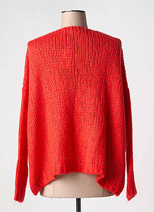 Gilet manches longues maille ajourée rouge ALEXANDRE LAURENT femme