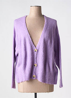 Gilet manches longues maille maille poilu violet ALEXANDRE LAURENT femme