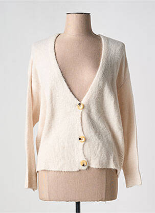 Gilet manches longues maille maille poilu beige ALEXANDRE LAURENT femme