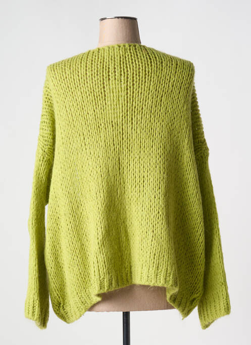 Gilet manches longues maille ajourée vert ALEXANDRE LAURENT femme