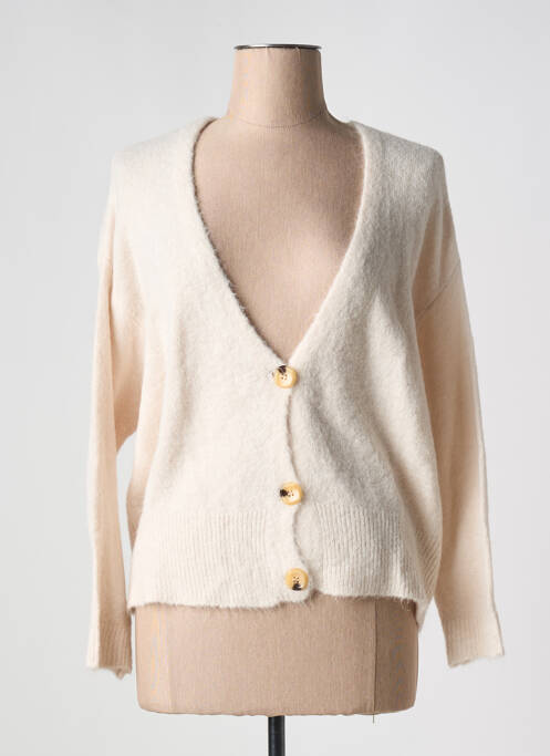 Gilet manches longues maille maille poilu beige ALEXANDRE LAURENT femme