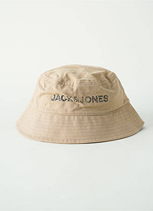 Chapeau forme bob beige JACK & JONES homme
