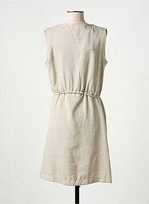 Robe mi-longue sans manche sans manche beige MASSANA femme