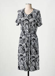 Robe mi-longue imprimé fantaisie manches courtes noir RINGELLA femme