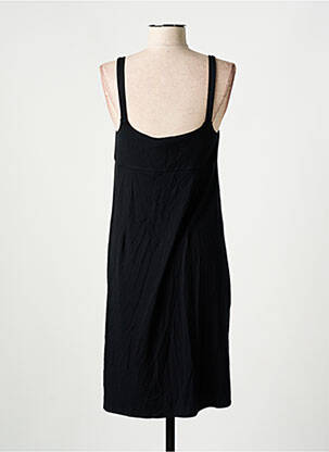 Robe mi-longue col v fines bretelles noir BARANDI femme