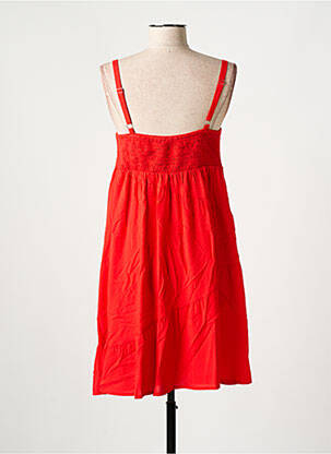 Robe courte coupe évasée fines bretelles rouge BARANDI femme