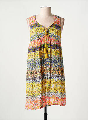 Robe courte sans manche sans manche jaune SENORETTA femme