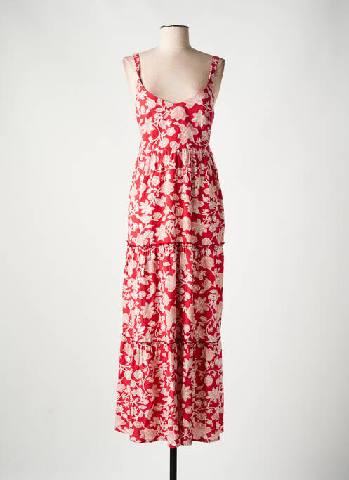 Robe longue imprimé fleurs sans manche rouge BARANDI femme
