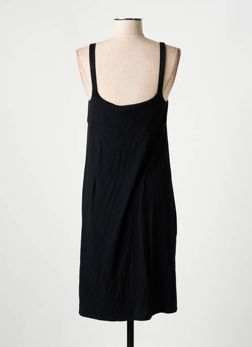 Robe mi-longue col v fines bretelles noir BARANDI femme