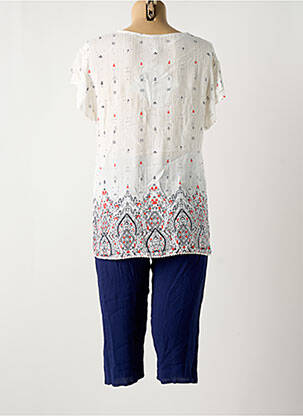 Pyjama col v bleu SENORETTA femme