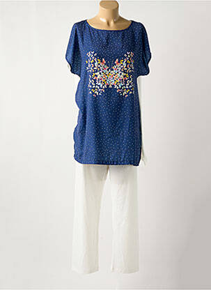 Pyjama coupe droite bleu REGENCE femme