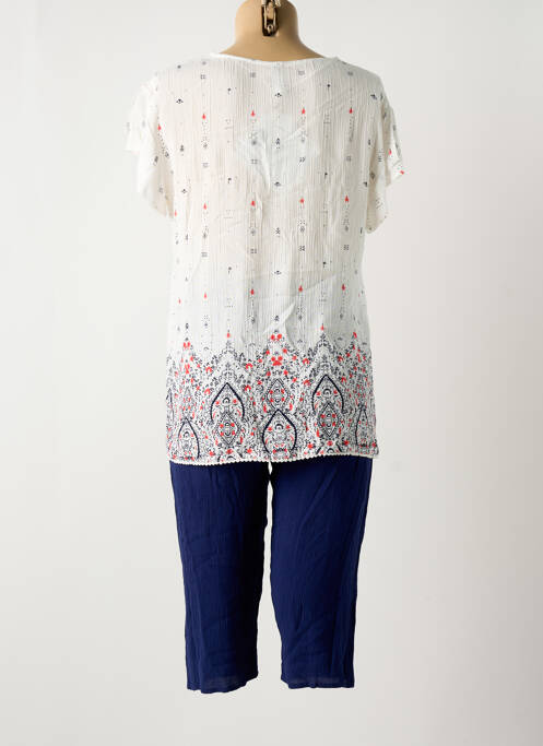 Pyjama col v bleu SENORETTA femme