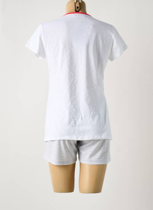 Pyjashort blanc MASSANA pour femme