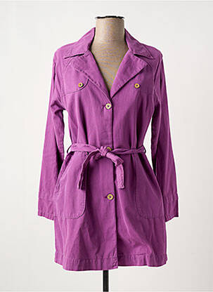 Trench tissage popeline sans capuche violet AGATHE & LOUISE femme