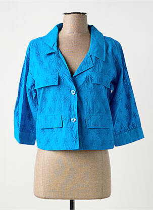 Veste casual col tailleur bleu AGATHE & LOUISE femme