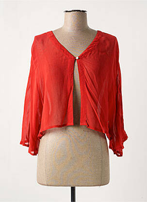Veste casual fermeture boutonnée sur le devant rouge AGATHE & LOUISE femme